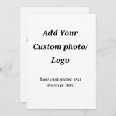 カスタム あなたの写真 ロゴ あなたのテキスト カスタム モダン 招待状 (正面/裏面)