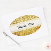 カスタム"ありがとう"エジプトの絵文字イエロー 楕円形シール (封筒)