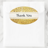 カスタム"ありがとう"エジプトの絵文字イエロー 楕円形シール (バッグ)