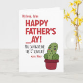 カスタム　いたずらっ子　今夜　私にＤ　カクタス　面白い カード (黄色い花)