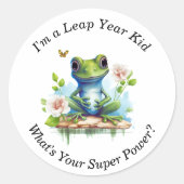 カスタム「うるう年の子だ」ホワイト ラウンドシール (正面)