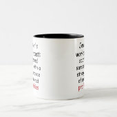 カスタム おもしろい仕事の予報 – サラシズムと卑語 ツートーンマグカップ (中央)