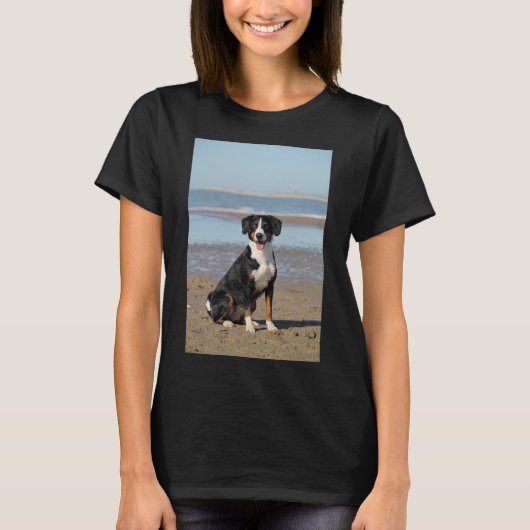カスタム、おもしろ犬の写真とテキストを追加 Tシャツ (正面)