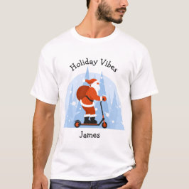 カスタム おもしろ モダン サンタ クリスマス ホリデー Tシャツ