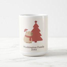 カスタム かわいいカピバラ クリスマス コーヒーマグカップ