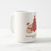 カスタム かわいいカピバラ クリスマス コーヒーマグカップ (正面左)