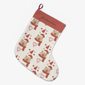 カスタム かわいいカピバラ クリスマス ラージクリスマスストッキング (正面 (吊り時))