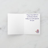 カスタム、かわいいスノーグローブペンギンホリデーカード カード (内部)