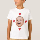 カスタム かわいい赤ちゃんの顔 1枚の写真 Tシャツ (正面)