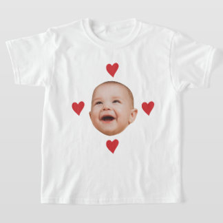 カスタム かわいい赤ちゃんの顔 1枚の写真 Tシャツ