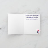 カスタム、かわいい雪のグローブペンギンクリスマスカード カード (内部)