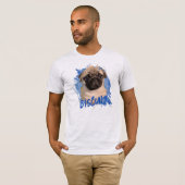 カスタム かわいい おもしろい パグの仔犬 犬の写真と名前     Tシャツ (正面フル)