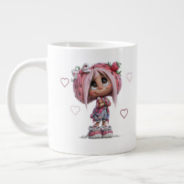 カスタム かわいい イチゴ 女子 ジャンボコーヒーマグカップ
