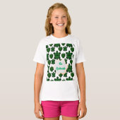 カスタム かわいい カメ 葉 シームレス パターン, Tシャツ (正面フル)