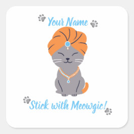 カスタム かわいい ネコ ステッカー - Meowgicと一緒にいよう