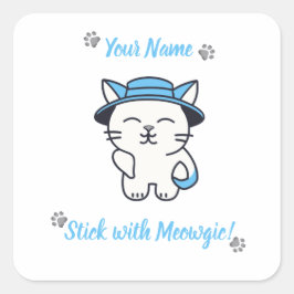 カスタム かわいい ネコ ステッカー - Meowgicと一緒にいよう