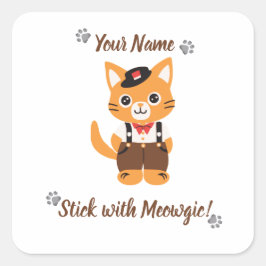 カスタム かわいい ネコ ステッカー - Meowgicと一緒にいよう