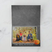 カスタム かわいい ハロウィン オレンジ 緑 ストライプ パターン カード (内部)