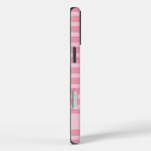 カスタム かわいい ピンク モノクロ ストライプ Case-Mate iPhoneケース (裏面 / 右)