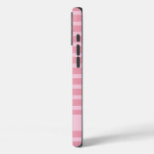 カスタム かわいい ピンク モノクロ ストライプ Case-Mate iPhoneケース (裏面 / 左)
