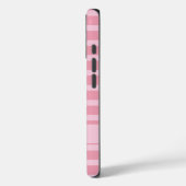カスタム かわいい ピンク モノクロ ストライプ Case-Mate iPhoneケース (裏面 / 左)