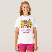 カスタム かわいい フルーツ ハッピーバースデー キッズTシャツ Tシャツ (正面フル)
