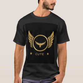 カスタム かわいい プリント イーグル 画像 メンズ ダーク ブラック Tシャツ