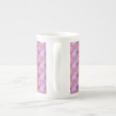 カスタム かわいい 猫 チェリー 花柄 ボーンチャイナマグカップ (裏面)