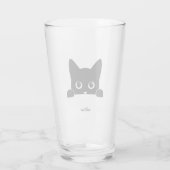 カスタム かわいい 猫 ペットの名前 タンブラーグラス (裏面)