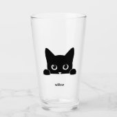 カスタム かわいい 猫 ペットの名前 タンブラーグラス (正面)