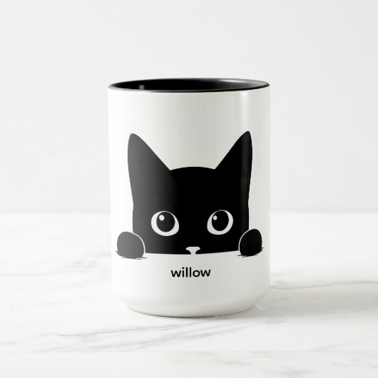 カスタム かわいい 猫 ペットの名前 マグカップ (中央)