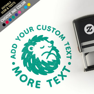 カスタム かわいい 癒し ハリネズミ ADHD ログ セルフインキングスタンプ