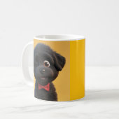 カスタム かわいい 黒い子犬 マグカップ - 愛らしいギフト (正面左)