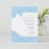 カスタム::ひまわりの結婚式の招待:黄と青 招待状 (スタンド正面)