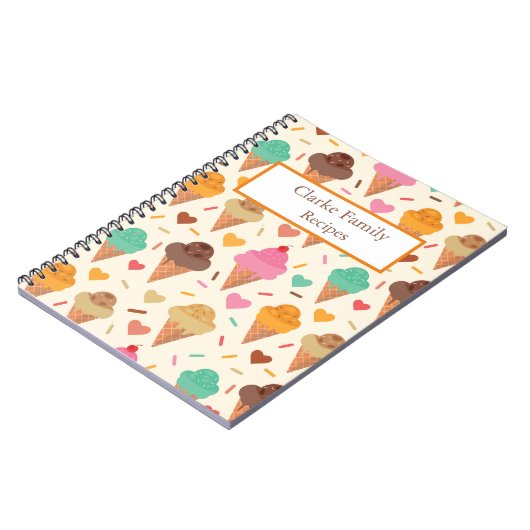 カスタム アイスクリーム パターン 家族のレシピ ノートブック (左側)