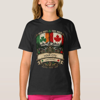 カスタム アイリッシュ カナディアン フラッグ 市 都道府県 伝統 Tシャツ