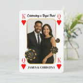 カスタム アニバーサリー 招待状 ポーカー カジノ パーティー (スタンド正面)
