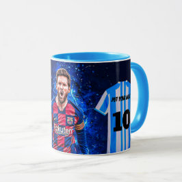 カスタム アルゼンチン ジャージ マグカップ – ナンバー10 サッカーC
