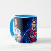 カスタム アルゼンチン ジャージ マグカップ – ナンバー10 サッカーC (正面左)