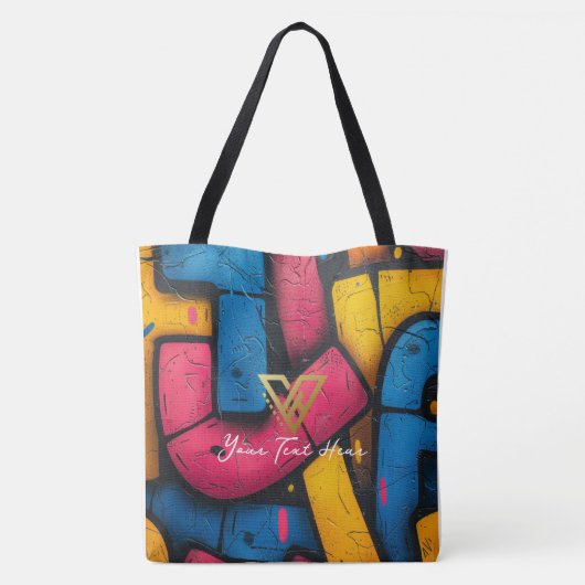 カスタム:アーバングラフィティパーソナライズされたトート トートバッグ (裏面)