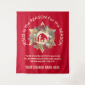 カスタム  イエスが私たちのクリスマスの理由です タペストリー (正面)