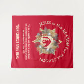 カスタム イエスはその理由 クリスマス タペストリー (正面(横))