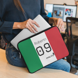 カスタム イタリア代表 サッカー トリコローレ 個人名入り ラップトップスリーブ