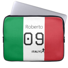 カスタム イタリア代表 サッカー トリコローレ 個人名入り ラップトップスリーブ