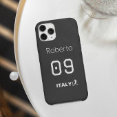 カスタム イタリア代表 サッカー プロフェッショナル モノクロ iPhoneケース