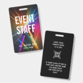 カスタム イベント スタッフ オールアクセスパス QRコード バッジ (Front & Back)