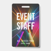 カスタム イベント スタッフ オールアクセスパス QRコード バッジ (Front)
