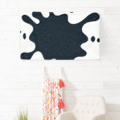 カスタム インク スプラッシュ バナー – チャコール ホワイト 横断幕 (インサイチュ)