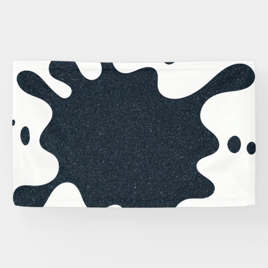 カスタム インク スプラッシュ バナー – チャコール ホワイト 横断幕 (横)