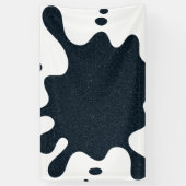 カスタム インク スプラッシュ バナー – チャコール ホワイト 横断幕 (縦)